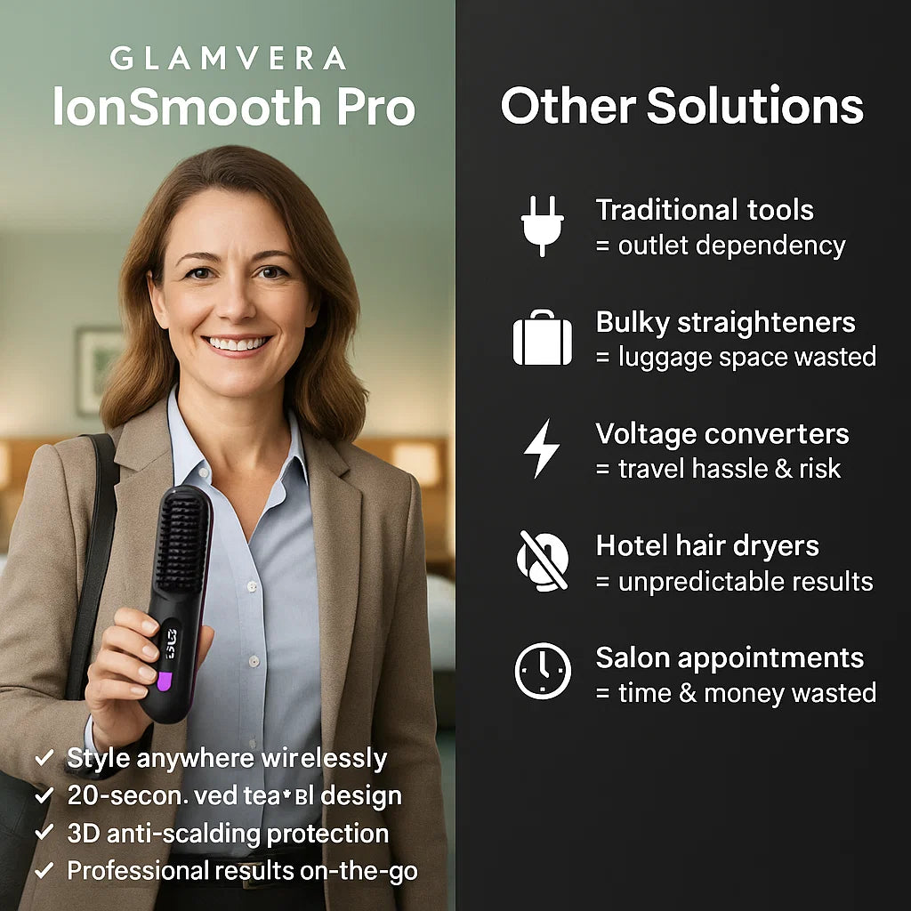 Glamvera™ IonSmooth Wireless Hair Styling Comb