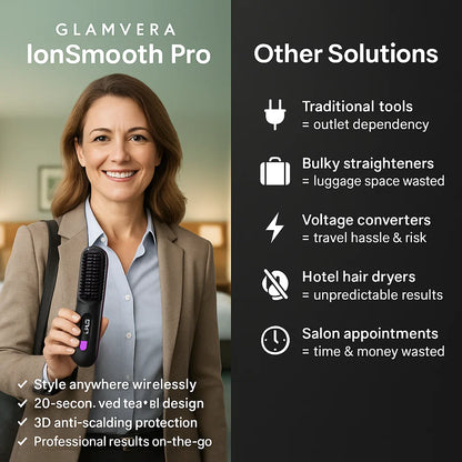 Glamvera™ IonSmooth Wireless Hair Styling Comb